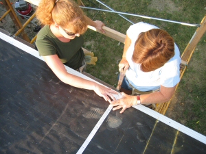 Caroline and Sandy place THOR® Roofing Layout Tapes Caroline and Sandy place THOR® Roofing Layout Tapes