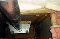 firebox heats attic 
air